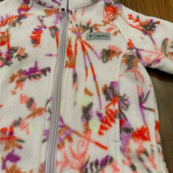 Columbia light purple printed fleece zip up jacket - Picture 3 of 4
